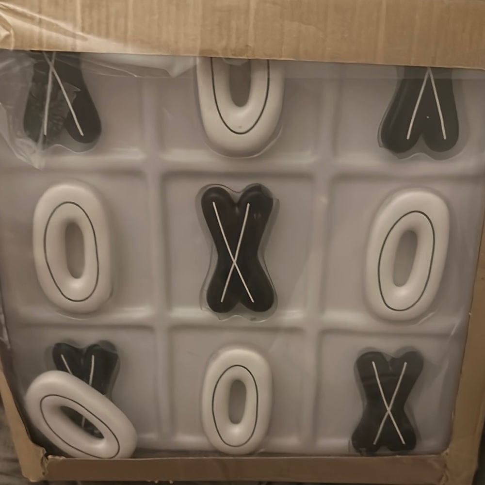 Rae Dunn Black and White Tic Tac Toe Game